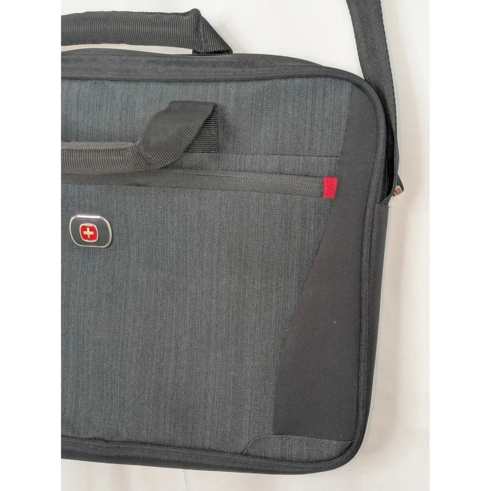 SwissGear Laptop Messenger Bag Black Padded Briefcase Shoulder Case 16